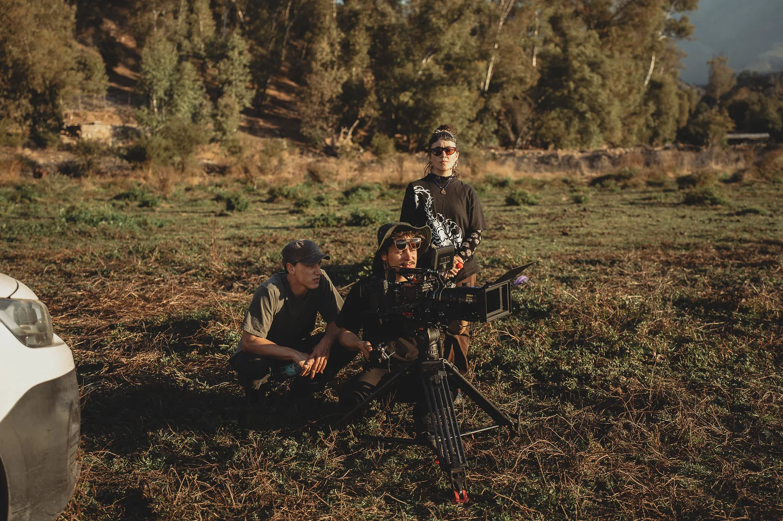 Equipo tras la cámara en rodaje